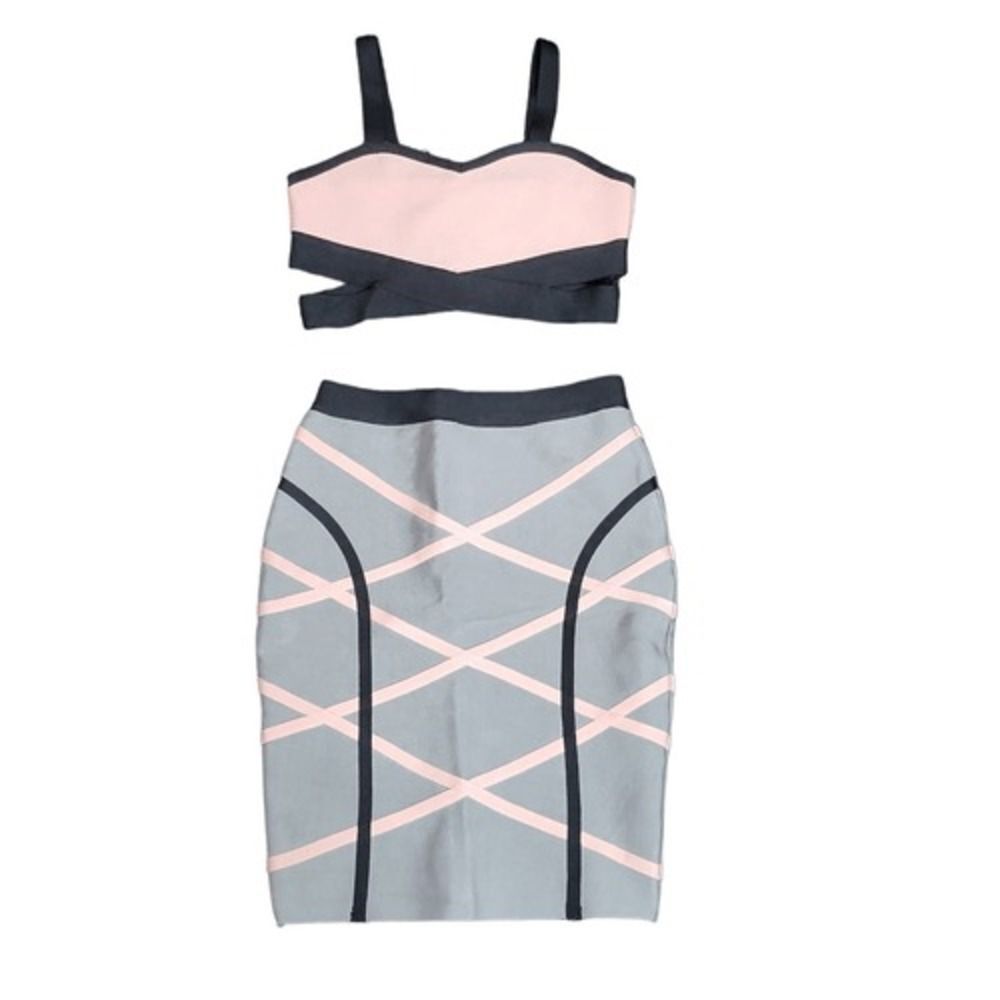 Bella Leah Bandage Top and Skirt Set